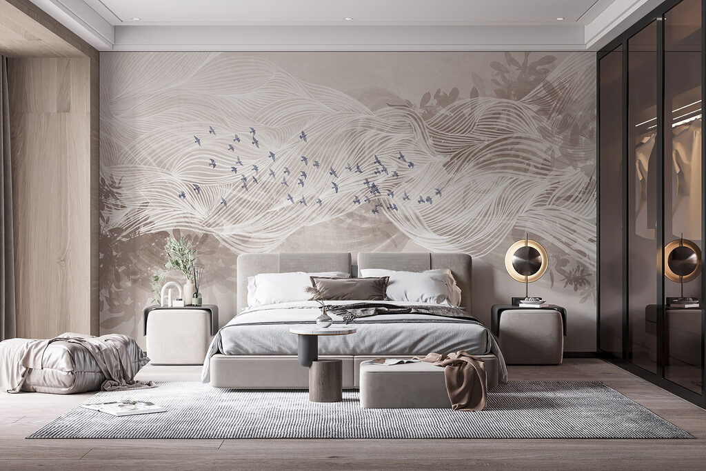 Birds among white waves — interior 1