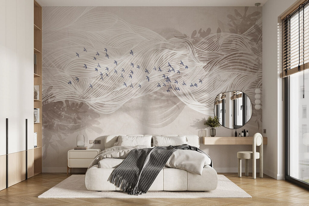 Birds among white waves — interior 2