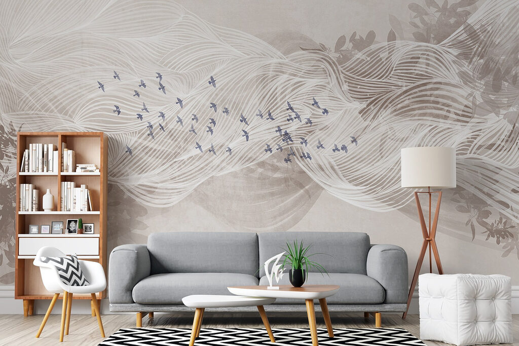 Birds among white waves — interior 4