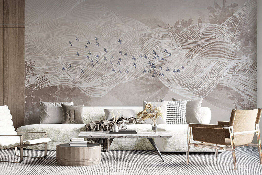 Birds among white waves — interior 5