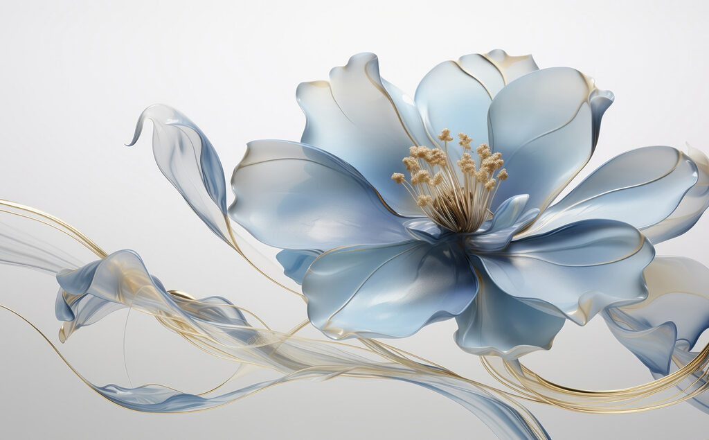 Flower with golden details — full design