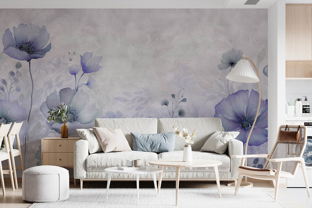Poppies in Painted Mist in an interior