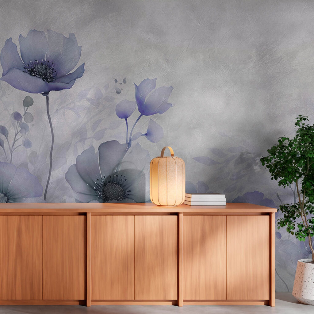 Poppies in Painted Mist in an interior