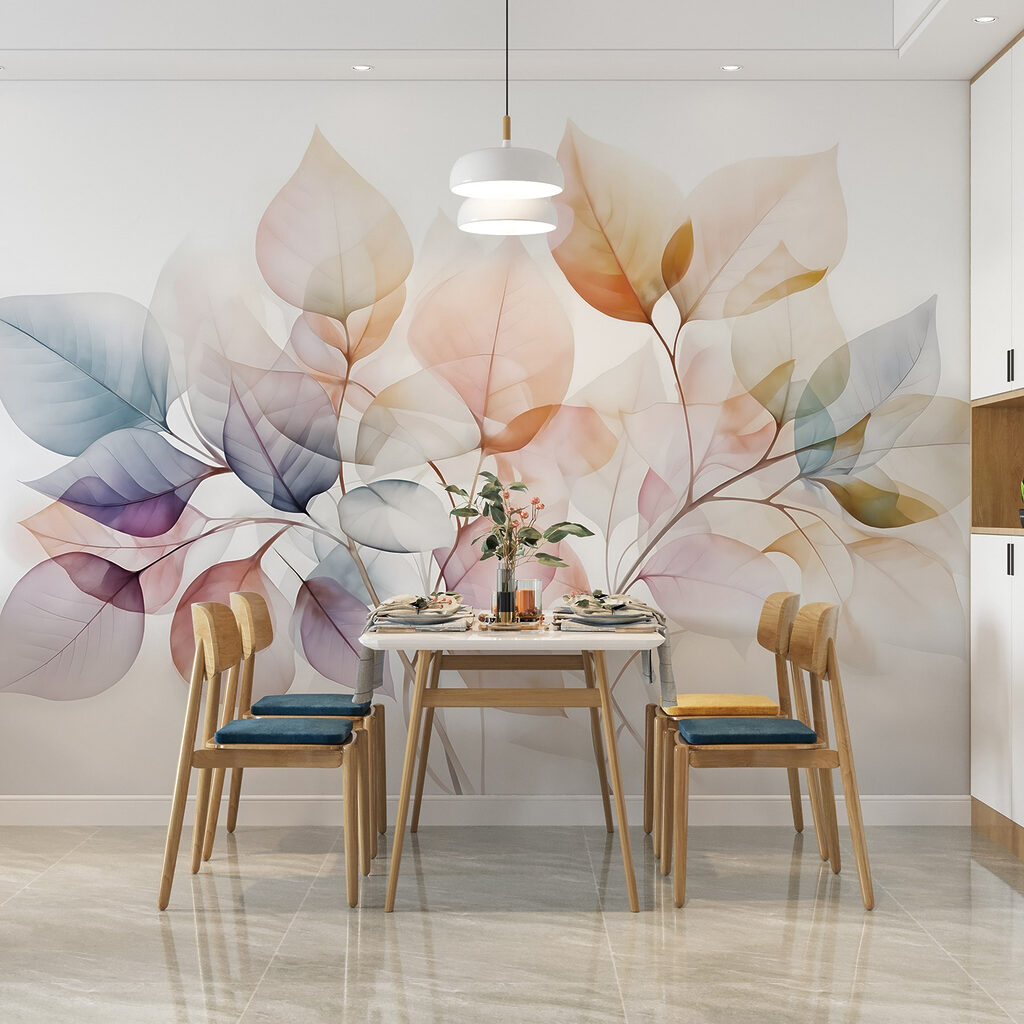 Leaves Afloat in an interior