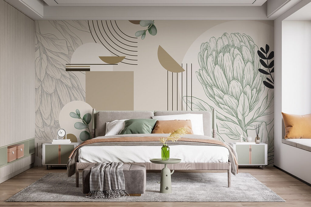 Line-drawn protea — interior 2