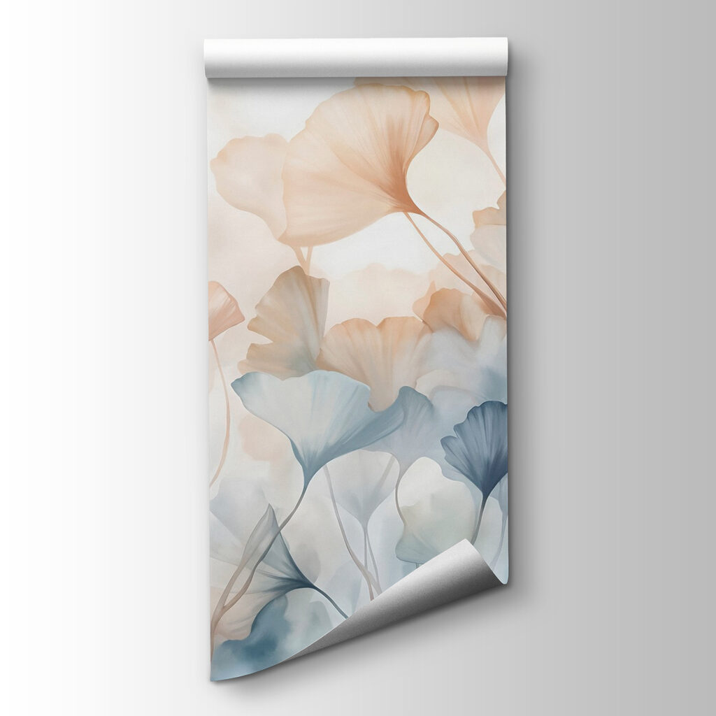 Apricot flowers beside blue — product view