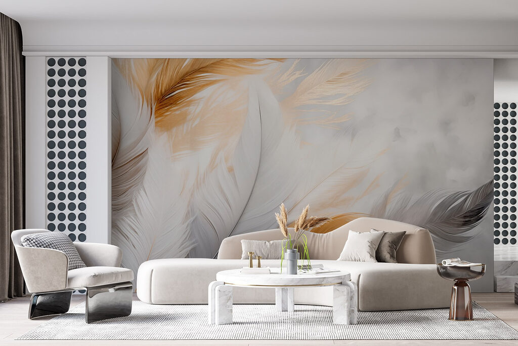 White and golden feathers — interior 4