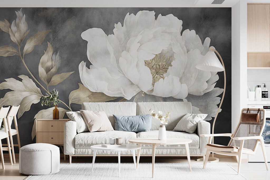 Peony on dark grey — interior 1