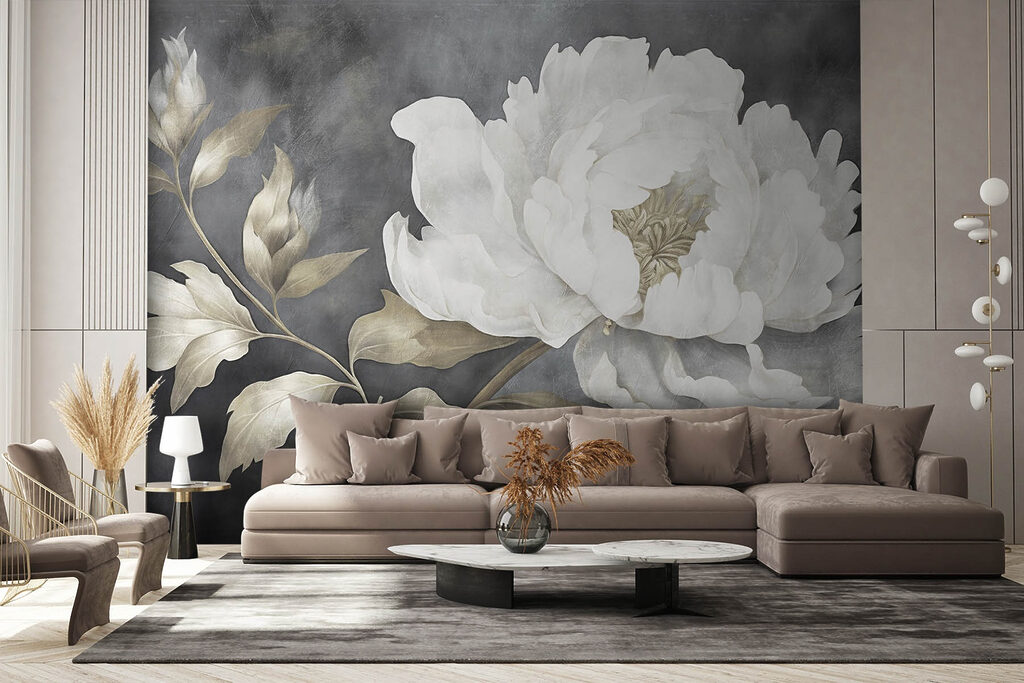 Peony on dark grey — interior 2