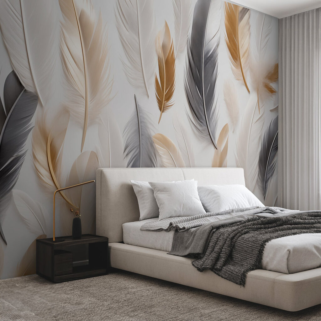 Golden and grey feathers — interior 2