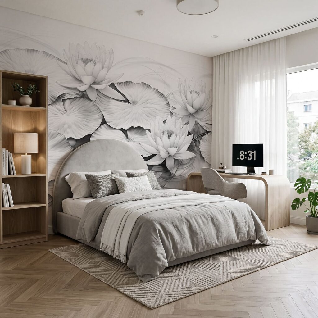 Water lotus, wave lines — interior 2