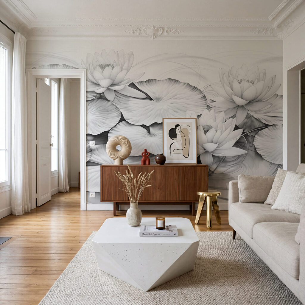 Water lotus, wave lines — interior 1