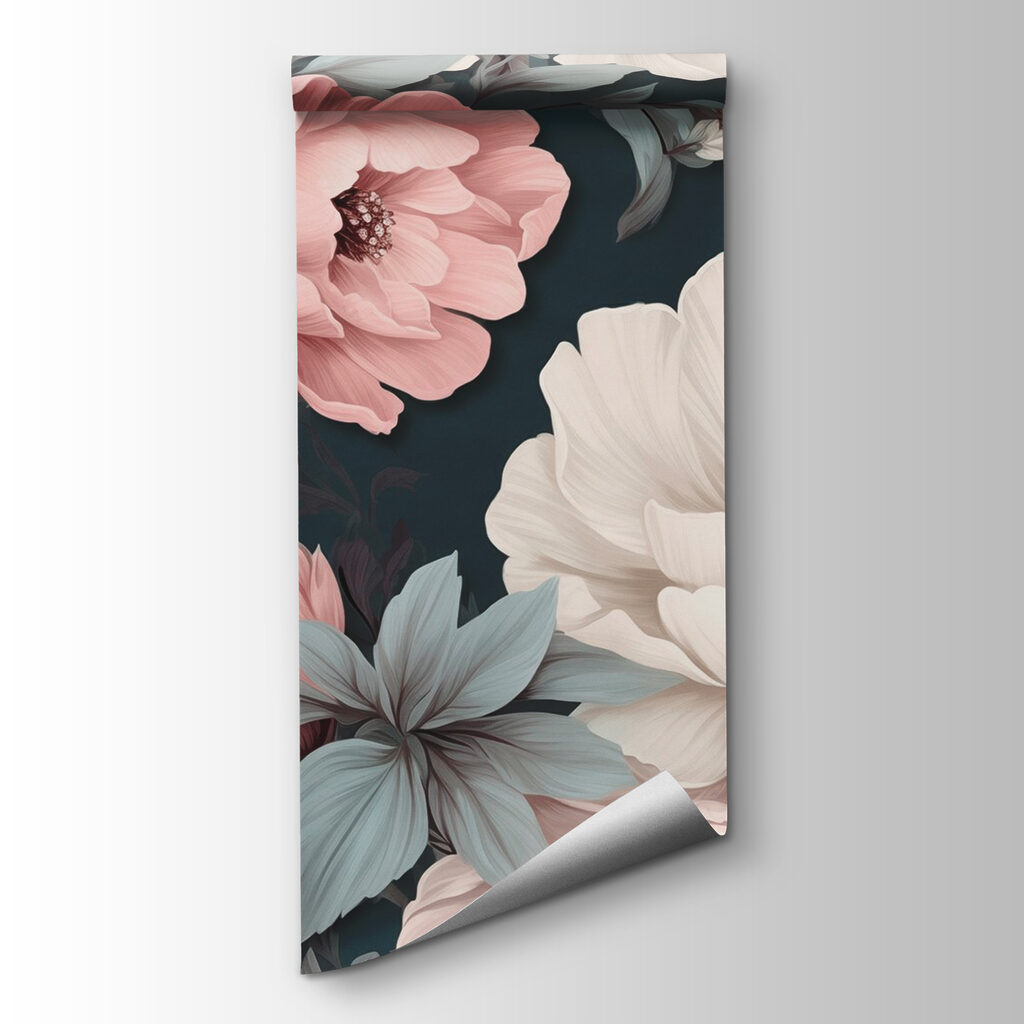 Pink peonies on teal — product view