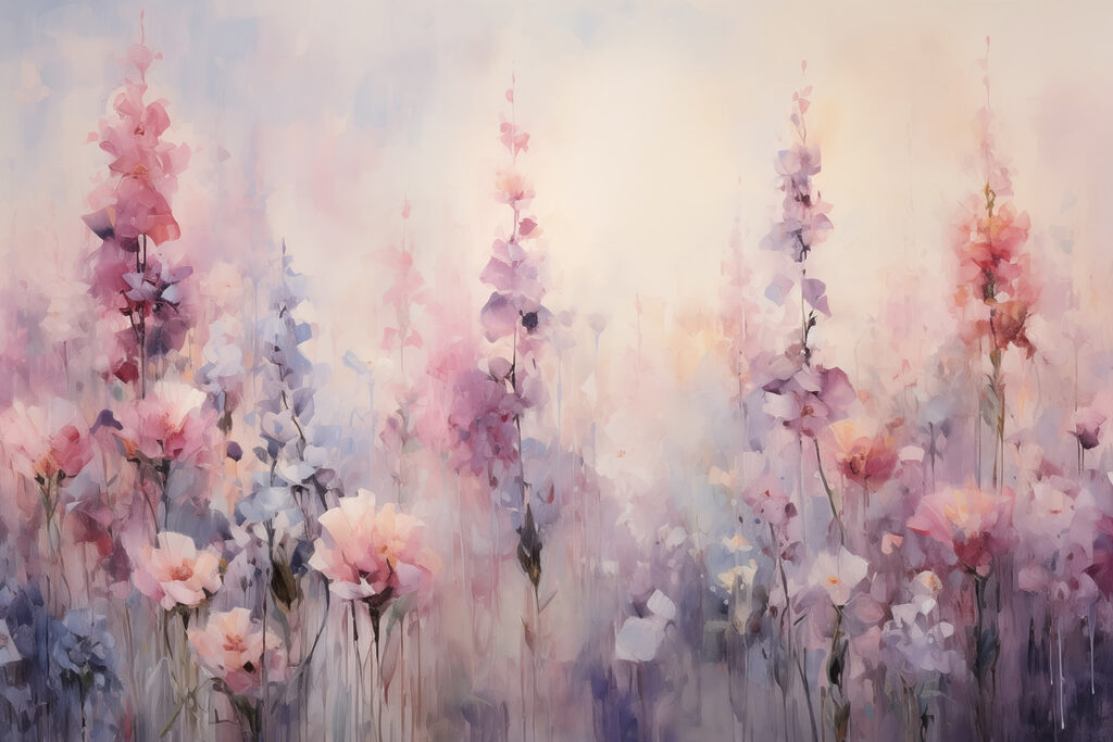 Pastel pink flowers — full design