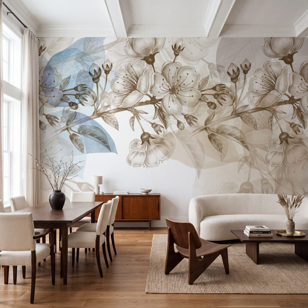 Flower border on white — interior 1