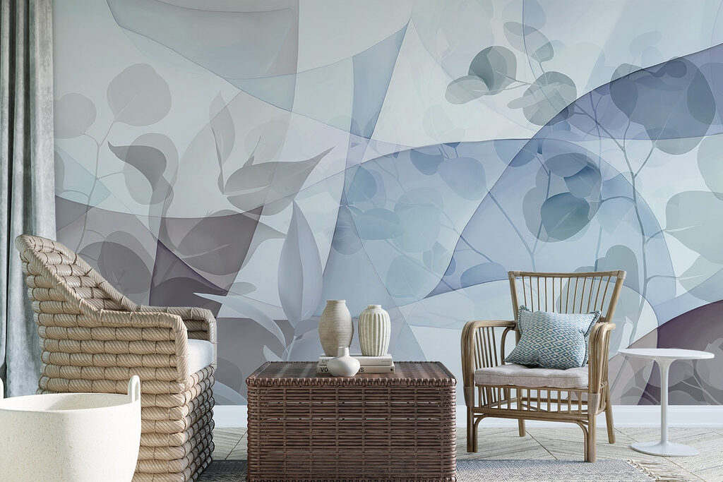 Blue overlapping shapes — interior 4