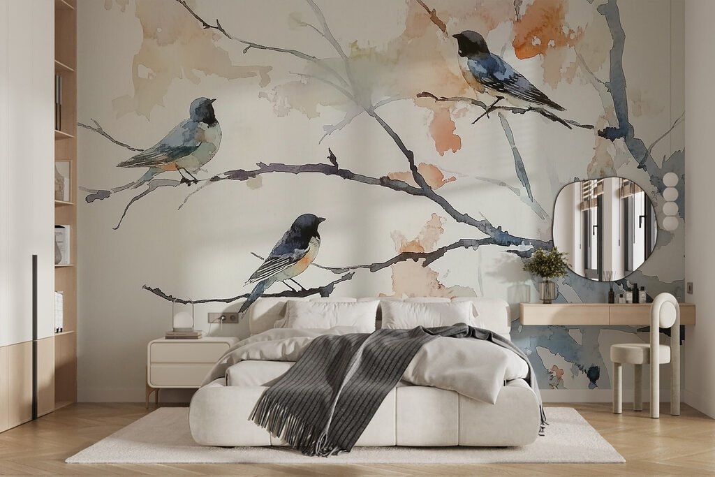 Birds resting on branches — interior 1