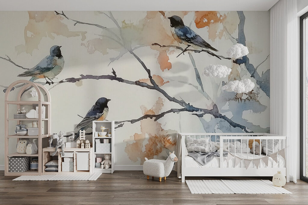 Birds resting on branches — interior 3