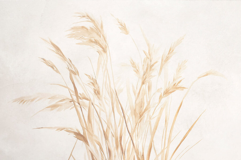 Fine grasses in pencil — full design