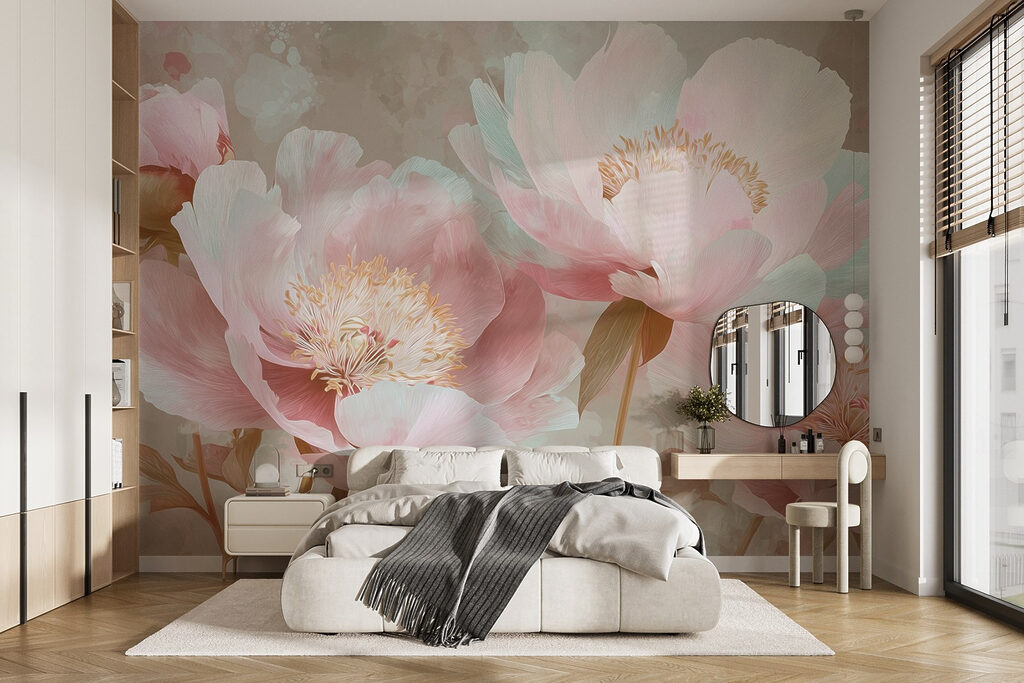 Peonies in Morning Light in an interior