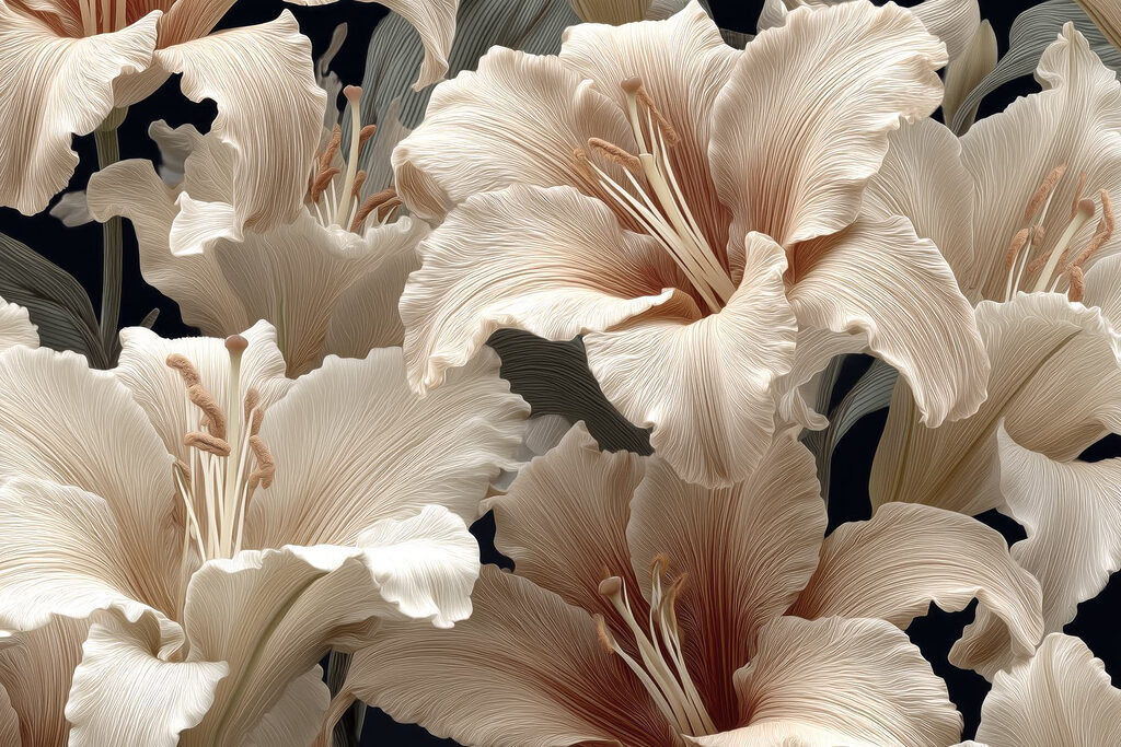 Flowing Lily Petals — full design