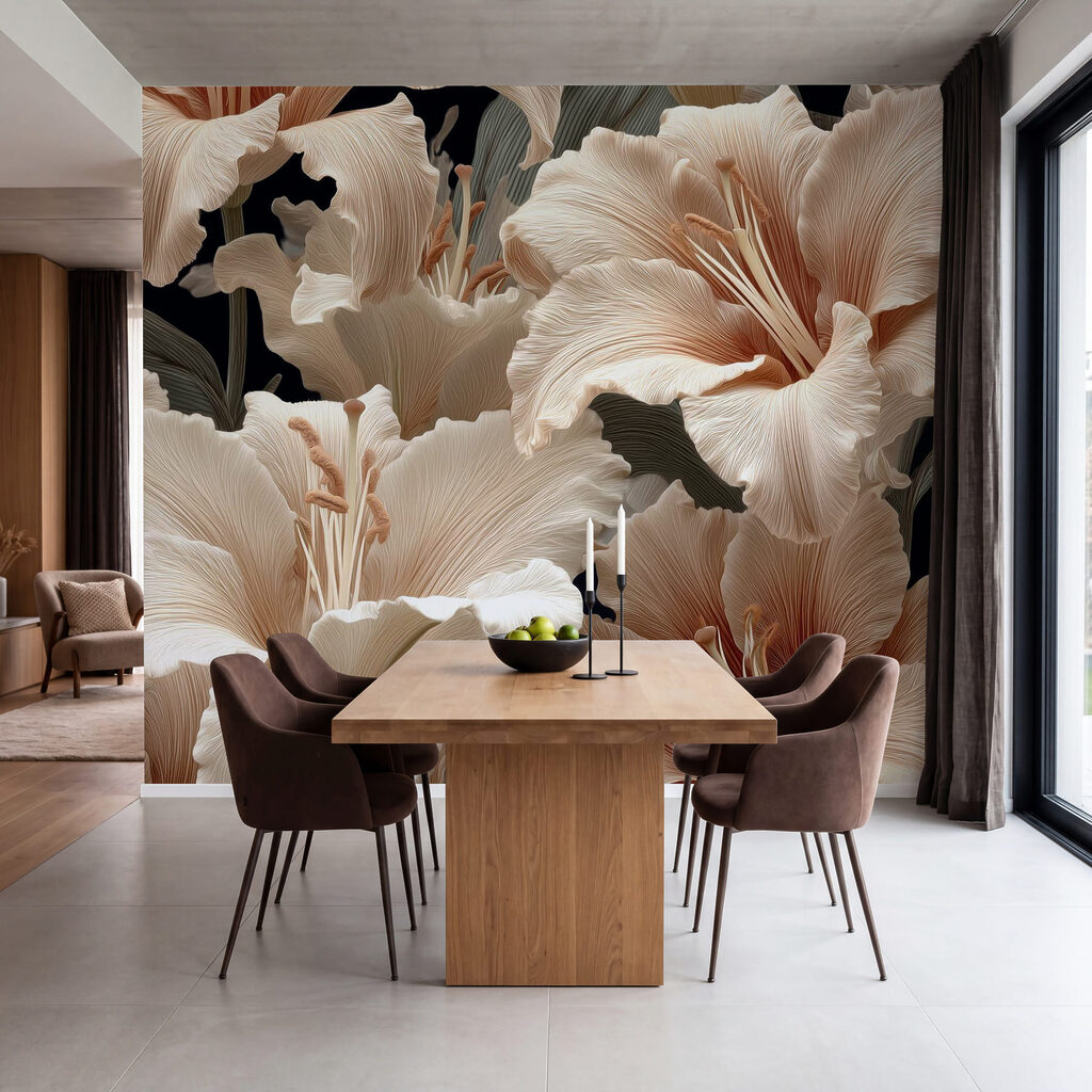 Flowing Lily Petals in an interior