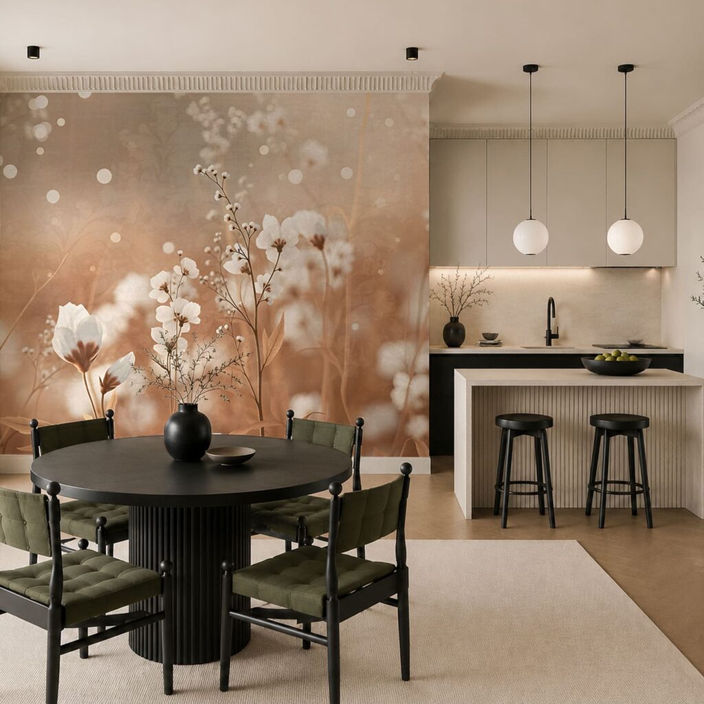 Wildflowers in Golden Light in an interior