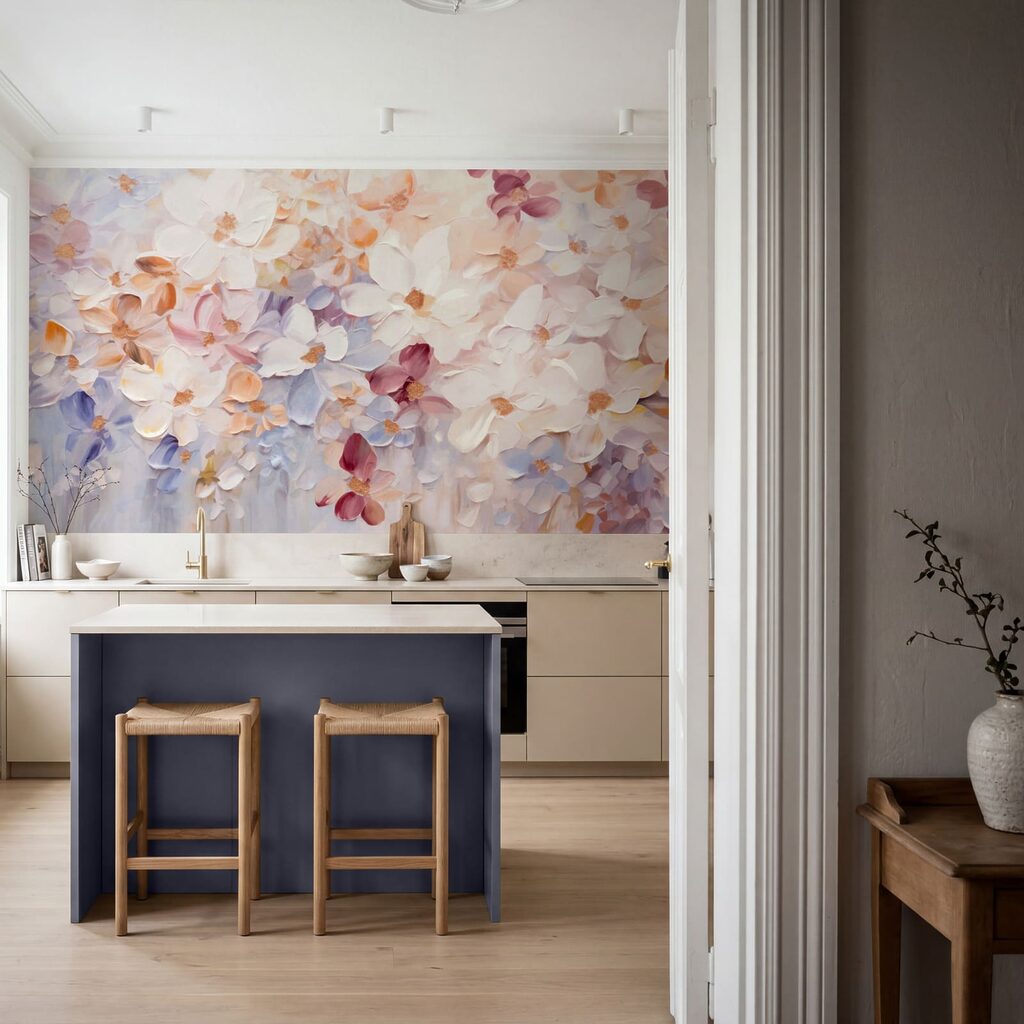 Watercolour Petal Cascade in an interior