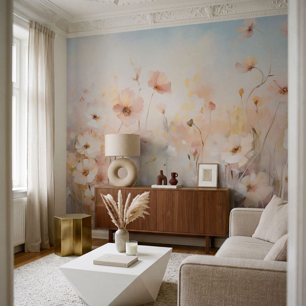 Sunlit Wildflowers in an interior