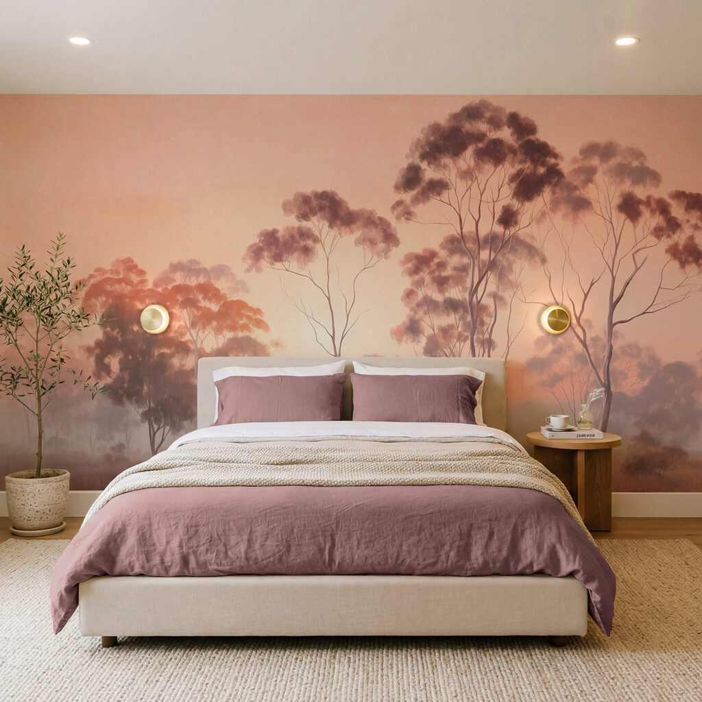 Trees at Sunset in an interior