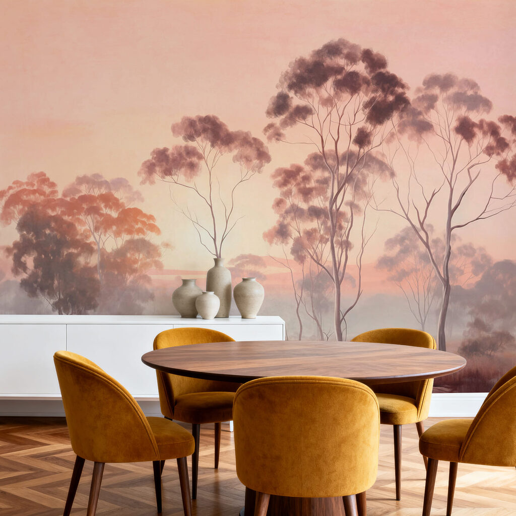 Trees at Sunset in an interior