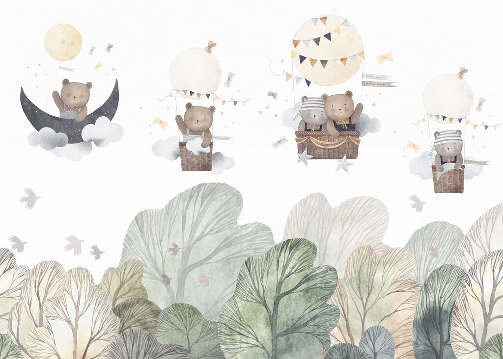 Teddy Bears Aloft — full design