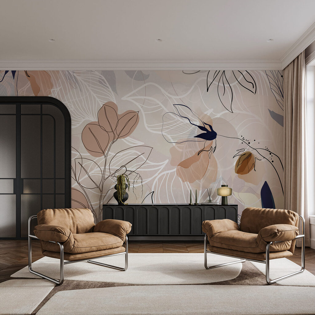 Floral Line Collage in an interior