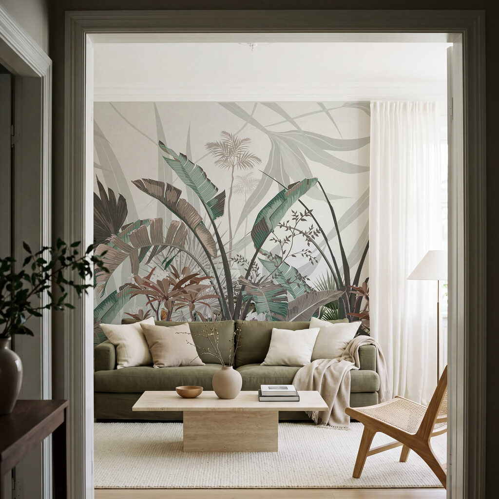 Layered Botanical Canopy in an interior