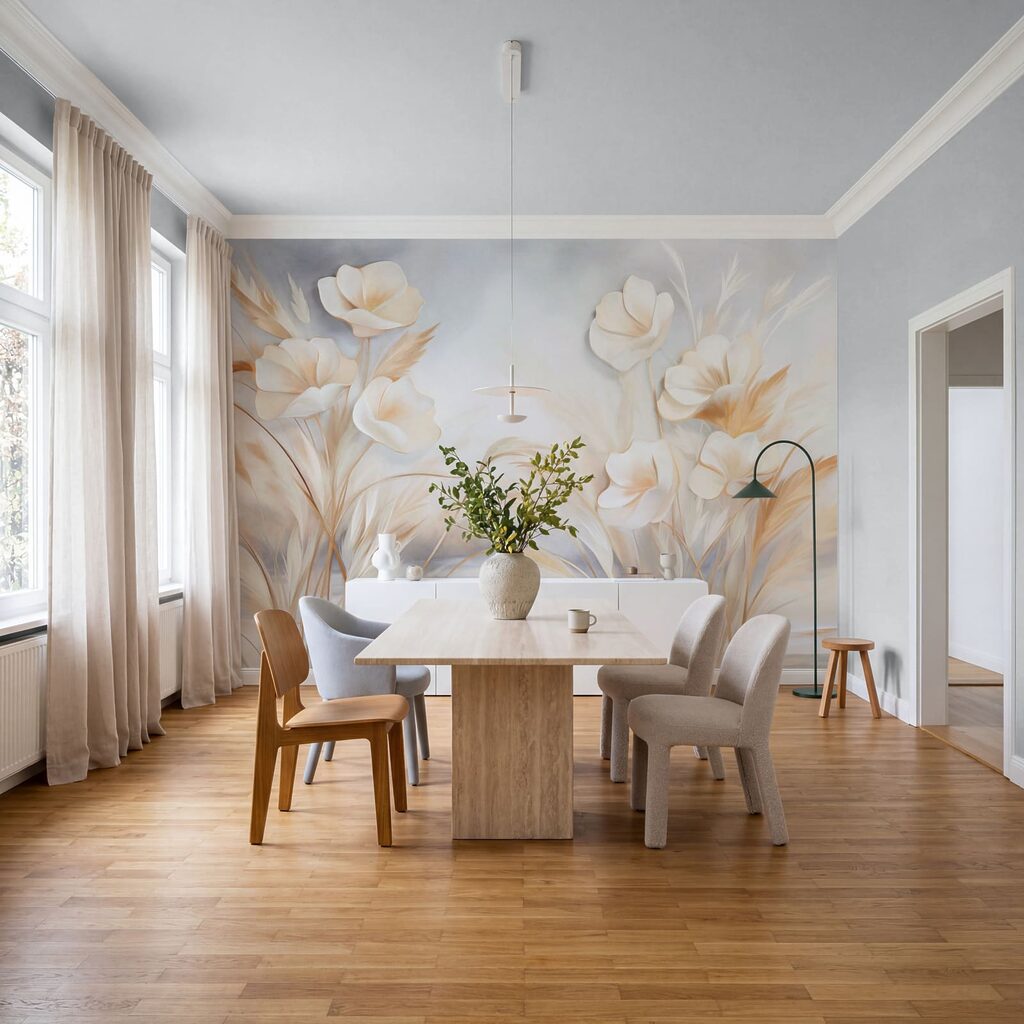 Flowers Among Grasses in an interior