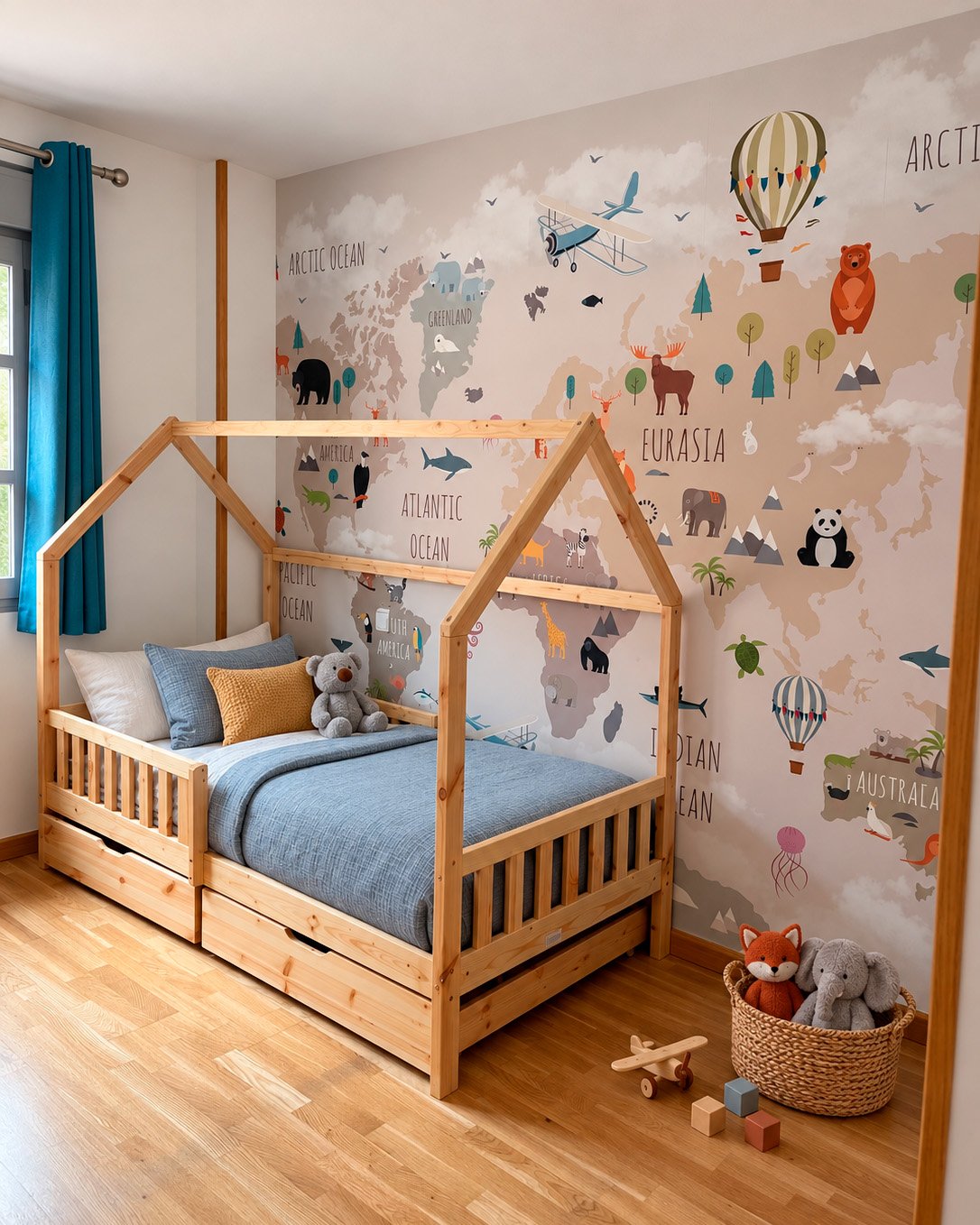 A customer’s room with a wall mural, photo 6 of 48