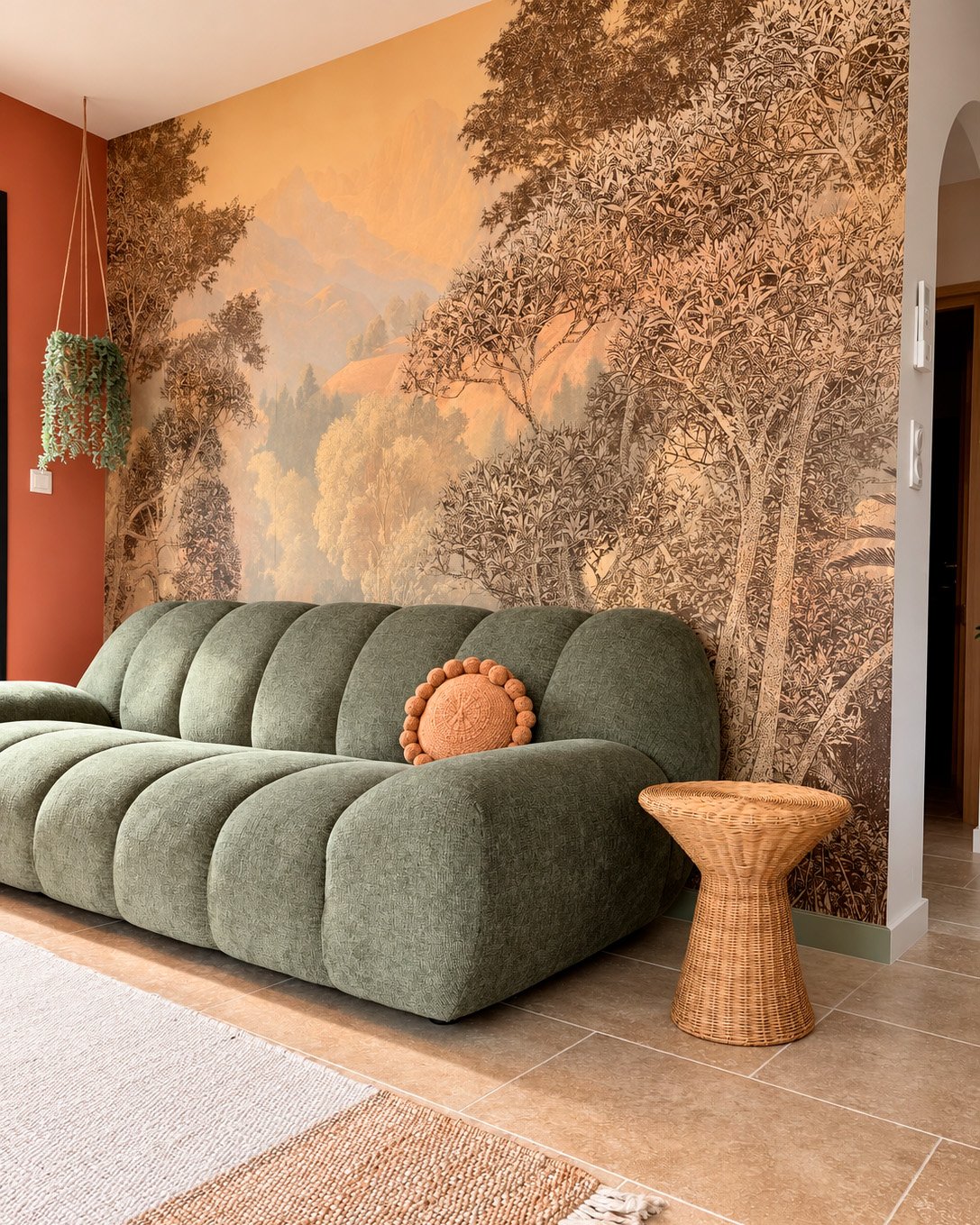 A customer’s room with a wall mural, photo 46 of 48